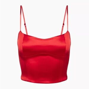 Red Satin Cami Top